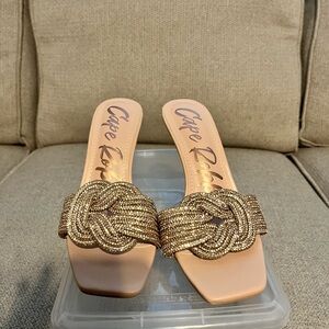 Cape Robbin Gold Braided Slide Sandals
